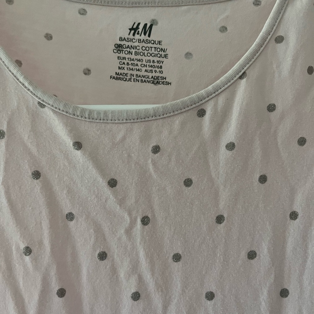 H&M White Polka Dot T-Shirt